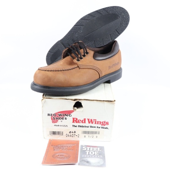 Vintage New Red Wing Shoes Steel Toe Leather Shoes main image 7